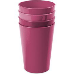 Hega onbreekbare drinkglazen - 4x - kunststof - fuchsia roze - 300 ml - Drinkglazen