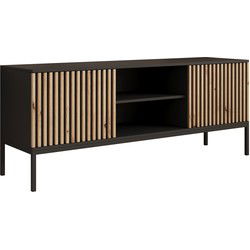 Meubella - TV-Meubel Marbella - Zwart - 150 cm - Staand
