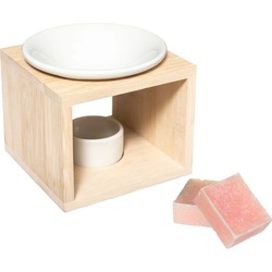 Amberblokjes/geurblokjes cadeauset - roos geur - inclusief geurbrander - Geurbranders