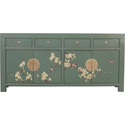 Fine Asianliving Chinese Dressoir Olijf Grijs Handgeschilderd -