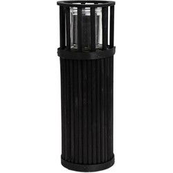 Senza Windlicht Pilaar 40 cm Zwart/Hout