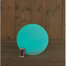 Solar bal 30 cm rgb led met afstandsbediening - Anna's Collection