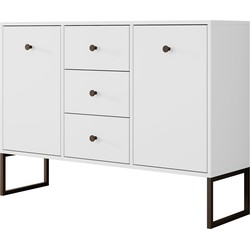 Meubella Dressoir Lyndall - Wit - 115 cm - Met deuren