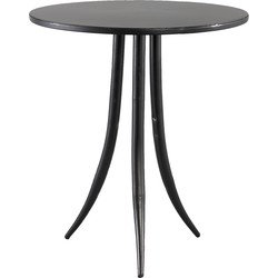 PTMD Maeve Black metal sidetable with three feet round