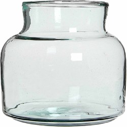 Mica Decorations Melkbus vaas - laag - transparant - 20 x 21 cm - glas - Vazen