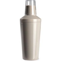 Cocktailshaker van kunststof in het taupe/beige 500 ml - 22 cm hoog - Cocktailshakers