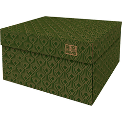 Dutch Design Brand Opbergdoos met Deksel - Doos in Karton - Geschenkdoos - 28x21x14cm - Art Deco Velvet Green - 2 Stuks