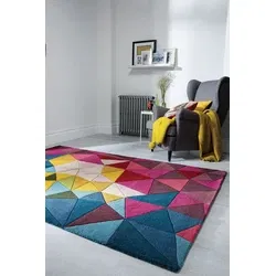 Falmouth vloerkleed - Laagpolig - 100% Wol - Geo Modern - Multi - 160 X 230 CM