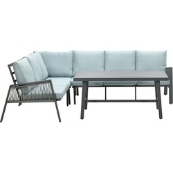 Garden Impressions Brendon lounge dining set 4-delig links - licht en mint grijs