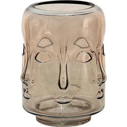 Clayre & Eef Vaas  Ø 14x18 cm Bruin Glas Bloempot Binnen