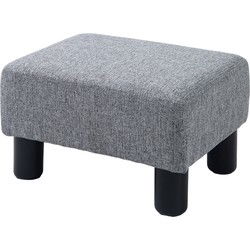 4goodz Voetenbank Hocker gestoffeerde poef 833-666V70GY - Grijs