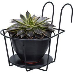 Gerimport Balkon bloempothouder - met ophanging - 24 x 18 x 17 cm - Plantenbakbeugels