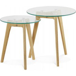 Ronde bijzettafels LOVYOU 50x50x45 cm Transparant