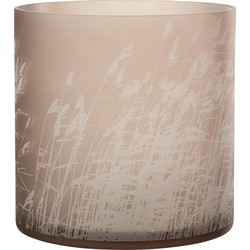 J-line - Windlicht Gras Glas Beige X-large - 25x25x25cm