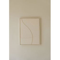 Indore Home – 3D Schilderij – Design A3 – Abstracte vormen – 3D wandpaneel - Crème