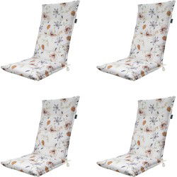 Madison -  Tuinstoelkussen Hoge Rug Florina natural - Ca. 123x50 cm - Set van 4