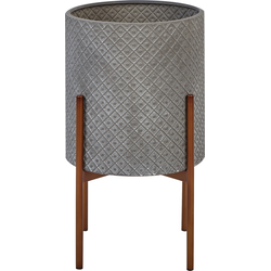 ALATUM - Bloempot - Grijs - 31 x 31 x 52 cm - Metaal