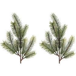 10x Kerstversiering dennentakken/dennentakjes groen 36 cm - Decoratieve tak kerst