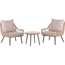 LAURETO - Bistroset voor 2 - Natuurlijk - PE rotan