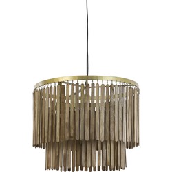 Light&living Hanglamp Ø60x43 cm GULARO hout bruin+brons
