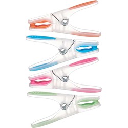 Anti-slip wasknijpers - 20x stuks - kleurenmix - kunststof - 8 cm - Knijpers