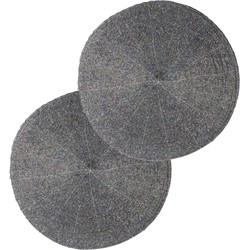 Set van 10x stuks placemats kralen grijs 35 cm - Placemats