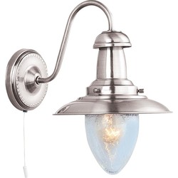 Landelijke Wandlamp - Bussandri Exclusive - Metaal - Landelijk - E27 - L: 18cm - Voor Binnen - Woonkamer - Eetkamer - Zilver