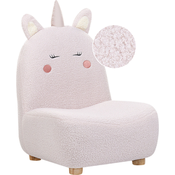 Beliani LULEA - Kinderfauteuil-Roze-Bouclé