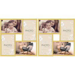 ZEP Fotolijst - 2x - metaal - goudkleurig - 4 lijstjes van 10 x 15 cm - Fotolijsten