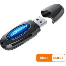 Elough- 3 In 1 - Usb3.1 - Kaartlezer Adapter - High Speed - Smart Memory Multi-Card Writer - Micro Sd Tf Kaartlezer Voor Pc Laptop Accessoires - Zwart