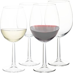 Wijnglazen/drinkglazen transparant set 430/580 ml 12-delig - Wijnglazen