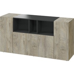 Buffetkast met 3 deuren en 3 niches - L150 cm - Tamiko