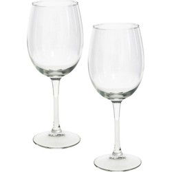 Gerimport Wijnglazen - 6 stuks - glas - 470 ml - voor rood en wit - Wijnglazen