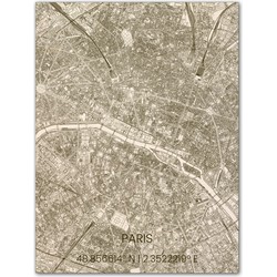 Houten Citymap Parijs 100x80 cm 