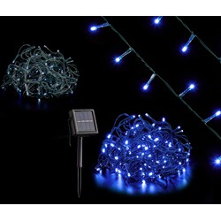 Krist+ Lichtsnoer - solar/zonne-energie - 200 blauwe LEDs - 10 m - Kerstverlichting kerstboom
