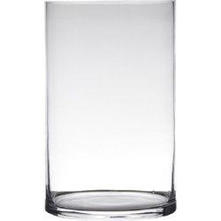 Hakbijl Glass cilinder Bloemenvaas - glas - transparant - 19 x 40 cm - Vazen