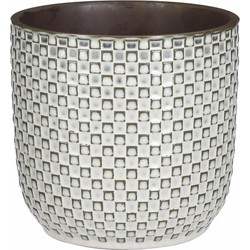 Mica Decorations - Plantenpot - Keramiek wit - 19 x 17,5 cm - Plantenpotten