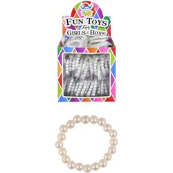 120 Stuks - Parel Witte Kinder Armbanden - In Traktatiebox - Uitdeelcadeautjes - Uitdeel kado - Traktatie voor kinderen - Meisjes