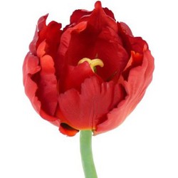 Belatio Flowers & plants Kunstbloem tulp deluxe - rood - 25 cm - Kunstbloemen