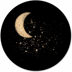 Label2X Muurcirkel gold moon Ø 80 cm / Forex - Ø 80 cm