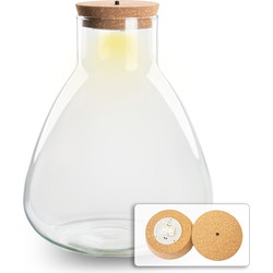 URBANJNGL - Terrarium met led kurk - Sam Led - Gesloten terrarium  ↑ 30 cm