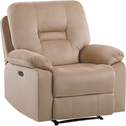 Beliani BERGEN - TV-fauteuil-Beige-Fluweel