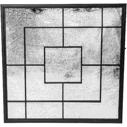 PTMD Spiegel Don - 90x2x90 cm - Glas - Zwart