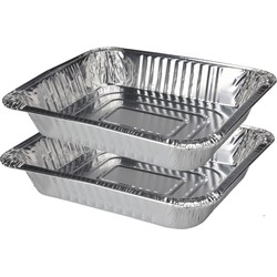 Set van 8x stuks barbecue bereidingsbakken vierkant 33 x 32 cm - barbecueroosters