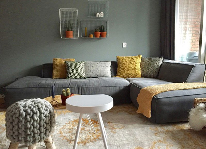 Shop the look: Grijs, Sea Green met een touch of leather