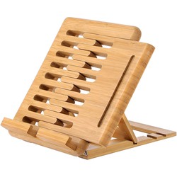 Decopatent® Luxe boekenstandaard van bamboe hout - Boekenhouder voor tablet - Kookboek - Koekboekstandaard in keuken - Boekensteun