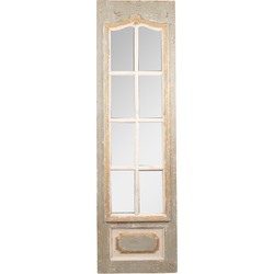 Clayre & Eef Spiegel  50x172 cm Beige Grijs Hout Glas Rechthoek Grote Spiegel