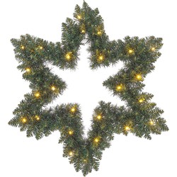Black Box Trees Kerstkrans Ster met LED Verlichting - Ø60 cm - Groen