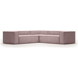 Kave Home - 4-zits hoekbank Blok van roze corduroy 290 x 290 cm