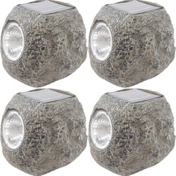 4x Buitenlamp/tuinlamp steen 10 cm - Grondspotjes